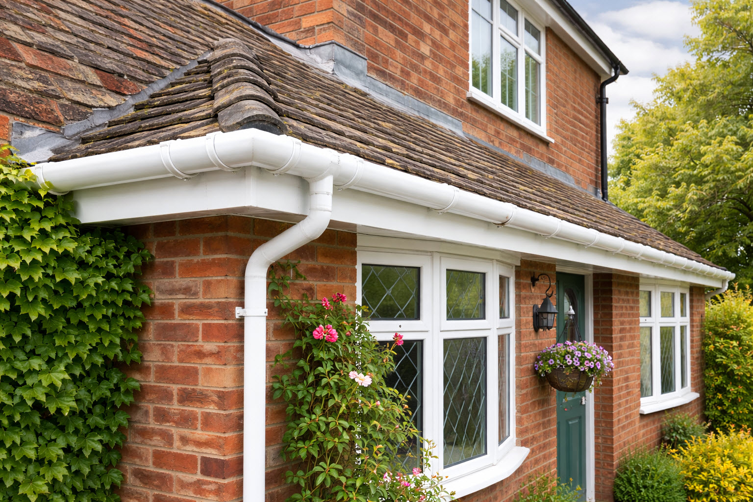 older home with replacement guttering